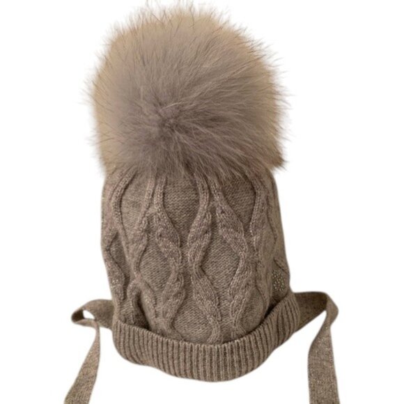 Jacote baby/ toddler’s beanie with pompom grey size 48-50 - Picture 2 of 4